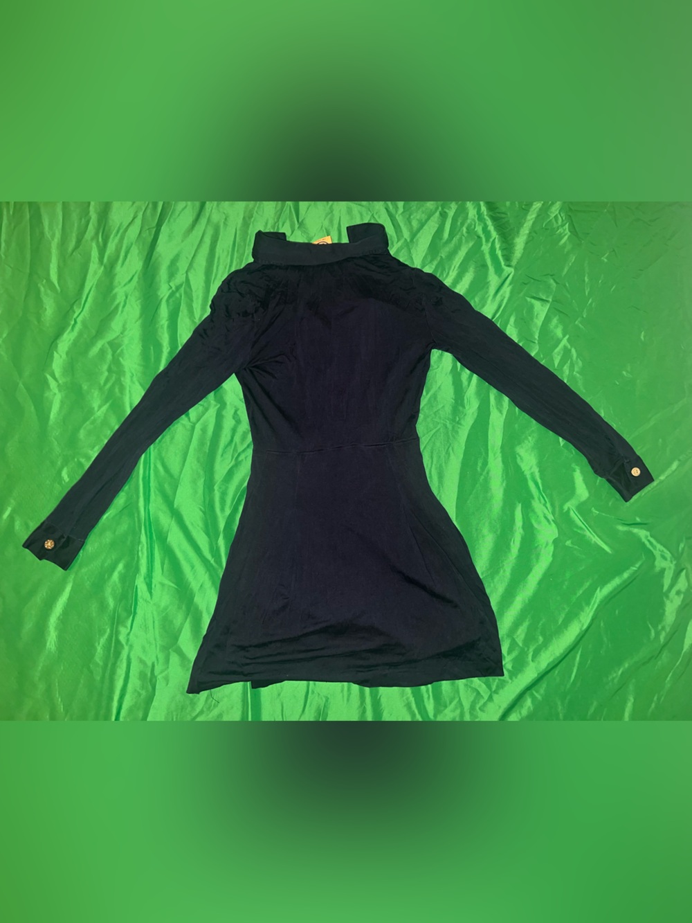Tory Burch Navy Long-Sleeve Shirt Dress with Gold Buttons XS - Picture 4 of 9